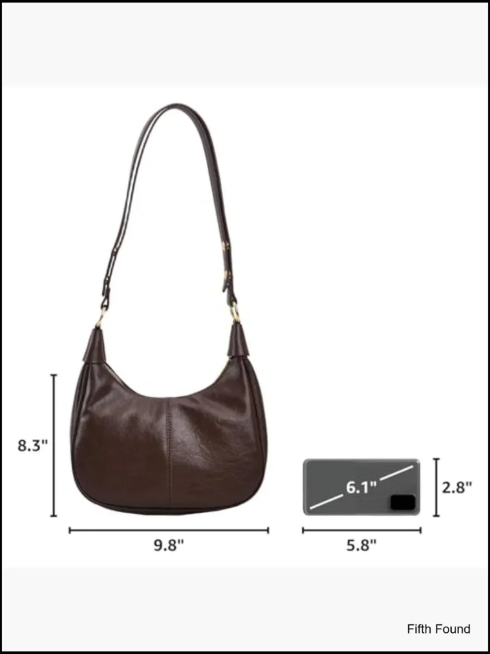 Small Crescent Hobo Bag Faux Leather Crossbody Purse